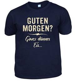 Herren Fun T-Shirt dunkelblau - Guten Morgen - Ganz dünnes EIS - lustige Fun Shirts 4 Heroes Vatertagsgeschenk-Set für Männer mit Urkunde von Geile-Fun-T-Shirts