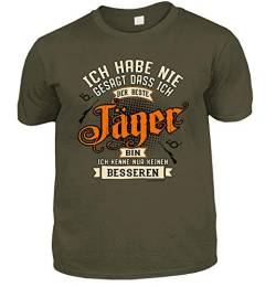 Herren Jagd T-Shirt Khaki - Kein besserer Jäger - lustige Fun Shirts 4 Heroes Geburtstagsgeschenk-Set für Männer Bedruckt mit Urkunde von Geile-Fun-T-Shirts