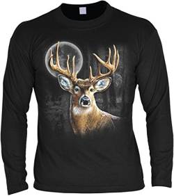 Jäger Langarmshirt Hirsch im Mondschein Jagd Shirt 4 Heroes Geburtstag Geschenk geil Bedruckt von Geile-Fun-T-Shirts