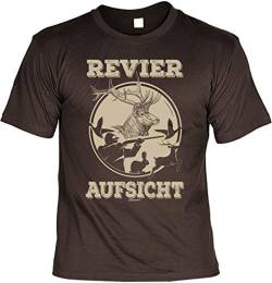 Jäger T-Shirt für Männer - Revier-Aufsicht - Herren Shirts braun originelle Jagd Geschenke für Meisterjäger Bedruckt von Geile-Fun-T-Shirts