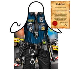 Kochschürze Männer - Police Man - Grill Koch Küchenschürze Schürze Männer Geschenke Set geil bedruckt mit GRATIS Griller Urkunde von Geile-Fun-T-Shirts