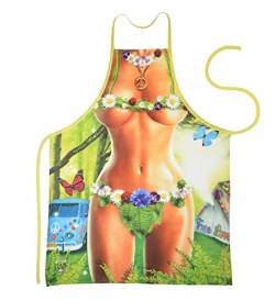 Kochschürzen Frauen - Sexy Hippie Girl - Grill Koch Küchenschürze Schürze Damen Set geil bedruckt mit GRATIS Griller Urkunde von Geile-Fun-T-Shirts