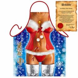 Kochschürzen Frauen - Sexy X-Mas-Girl Weihnachts-Frau - Grill Koch Küchenschürze Schürze Damen Set geil bedruckt mit GRATIS Griller Urkunde von Geile-Fun-T-Shirts