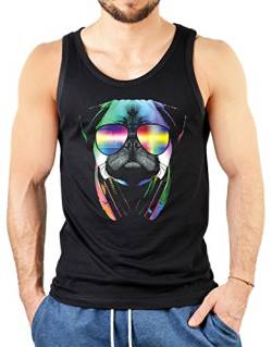 Pop Art Style Tank Top Neon DJ Mops Shirt 4 Heroes Beach Tanktop Herren Geburtstag Geschenk geil Bedruckt von Geile-Fun-T-Shirts