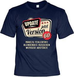 lustige Herren Geburtstag T-Shirt - 60 Jahre - Update jetzt Version 60 - Shirts 4 Heroes Geschenk-Set Bedruckt mit Urkunde von Geile-Fun-T-Shirts
