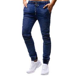 Geili Herren Jeanshose Elastischer Bund Skinny Jeans Laufhosen Gummizug Lang Jeans Hosen Männer Herbst Slim Fit Stretch Wasserwäsche Denim Hose Freizeithosen Cargohose von Geili Herren