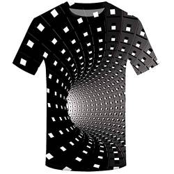 Geilisungren Herren Basic Rundhalsausschnitt Kurzarm T-Shirts Bunt Handabdruck Sommer Bluse Männer 3D Drucken Lustig Shirts Alltag Party Tops von Geilisungren