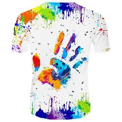 Geilisungren Shirts Herren V Ausschnitt Oberteile Basic Rundhalsausschnitt Kurzarm Tee Bunt Sommer Bluse 3D Drucken Lustig T Shirts Männer Modern Sport Alltag Party Tops von Geilisungren