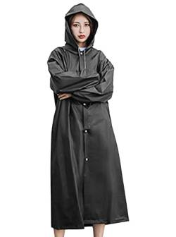 Geiomoo Regenjacke, Tragbarer Regenponchos, Regenbekleidung Regencape, Regenmantel für Damen Herren (Schwarz) von Geiomoo