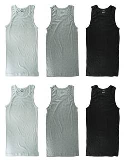 Gelante Athletic Herren Tanktop, 100 % Baumwolle, 6 Packungen, sortiert, Groß von Gelante