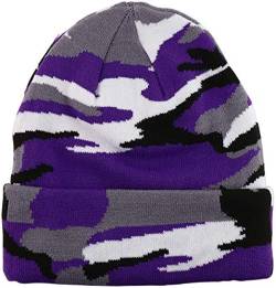 Gelante Unisex Winter Beanie Strickmütze mit Bündchen, Lila Camouflage, Einheitsgr��e von Gelante