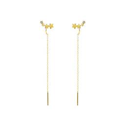 Gelb&Schwarz Ohrringe Ohne Ohrloch Stern-Ohrringe Einfache Mode-Quasten-Konstellations-Ohrringe der Frauen (Gold, One Size) von Gelb&Schwarz