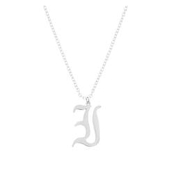 Gelb&Schwarz Partner Halskette 26 englische Buchstaben Anhänger Halskette für Frauen Silber Edelstahl Halsketten AZ 26 Alphabet Initial Halsketten für Teenager Mädchen Schmuck (I, One Size) von Gelb&Schwarz