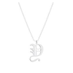 Gelb&Schwarz Partner Halskette 26 englische Buchstaben Anhänger Halskette für Frauen Silber Edelstahl Halsketten AZ 26 Alphabet Initial Halsketten für Teenager Mädchen Schmuck (Y, One Size) von Gelb&Schwarz