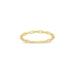 Kettenförmiger Ring aus 14 Karat/585 Echtgold | Damen Gliederkette Stapelring aus 14 Karat/585 Gelbgold | Kette Goldring | Schmuck aus Gelbgold für Damen | Geburtstagsgeschenk, Größen 6 von Gelin