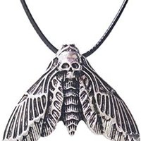 GelldG Flügelanhänger Skull Halskette mit Totenkopf-Anhänger Legierung mit Lederschnur von GelldG