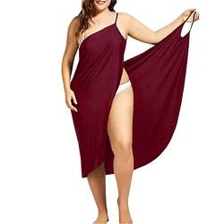 Gellmall Sarong Wrap Oversize Bikini Cover Up Träger Rückenfrei Wickeltuch Strandtuch Urlaub Lange Strandkleider Towel Pareos Weinrot 3XL von Gellmall