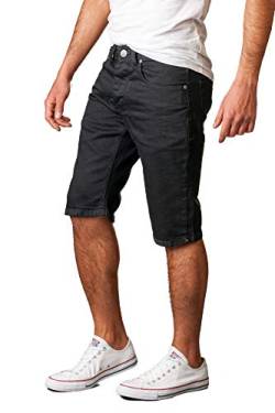 Gelverie Herren Shorts Slim Fit Bermuda Jeansshorts W33 Black Denim von Gelverie