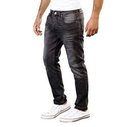Gelverie Jeans Herren Slim Fit Jeanshose Stretch Designer Hose Denim I Grey Denim, W42 / L34 von Gelverie