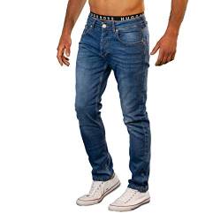 Gelverie Jeans Herren Slim Fit Jeanshose Stretch Designer Hose Denim I Medium Blue Denim, W31 / L32 von Gelverie