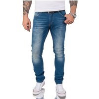Gelverie Slim-fit-Jeans Herren Jeans Stonewashed Blau G-201 von Gelverie