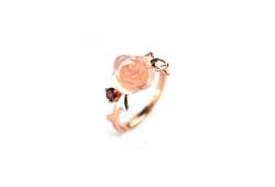 GemKing AL524068734620 Natural colored gemstone rose quartz rose ring 925 sterling silver jewelry open ring von GemKing