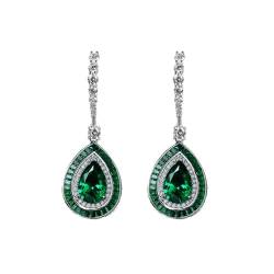 GemKing E0648 3ct water drop 8 * 12 high carbon diamond earrings sterling silver luxury earrings for women von GemKing
