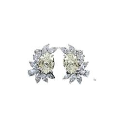GemKing E2049 925 silver earrings 2 carat egg-shaped 7 * 9 high carbon diamond ice flower cut luxury earrings for women von GemKing