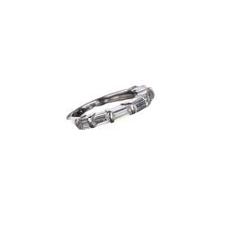 GemKing FR0379 S925 sterling silver 4 carat rectangular 8 * 10 diamond ring combination set wedding ring for women von GemKing