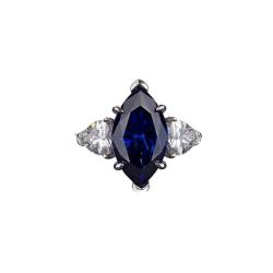 GemKing R0313 S925 sterling silver high carbon diamond ring simple marquise 3 carat silver ring von GemKing