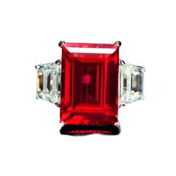 GemKing R0314 8 carat emerald cut 10 * 14 simple and elegant wedding s925 silver ring von GemKing