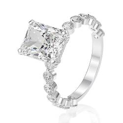 GemKing R0924 Fashionable and light luxury full diamond 4ct zircon ring for women diamond ring von GemKing