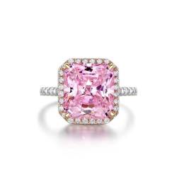 GemKing R1347 6 carat rectangular 10 * 11 high carbon diamond s925 silver ring for women von GemKing