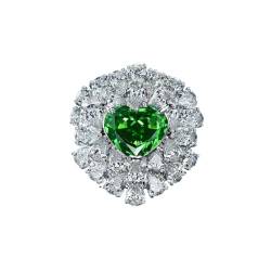 GemKing R2394 Pink heart-shaped 10 * 12 ice flower cut high carbon diamond 10 carat full diamond luxury ring 5-9# von GemKing