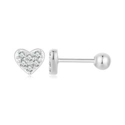 GemKing SCE1298-B Simple heart Size：4 * 5mm 925 Sterling Silver+Pavé Setting CZ+Plated gold von GemKing