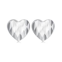 GemKing SCE1703 Heart Shape Carvings earrings Size：9 * 10mm S925+Plated platinum von GemKing