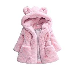 Gemini_mall® Baby Mädchen Kinder Kapuzenjacke Kaninchenohren Mantel Kunstfell Warme Jacken Outwear Winterkleidung für 1–5 Jahre alt Gr. 4-5 Jahre, rose von Gemini_mall