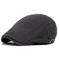 Gemini_mall® Herren Schiebermütze Efeumütze Solide Baumwolle Gatsby Cap Golf Fahren Sommer Sonne Cabbie Newsboy Caps, dunkelgrau, Einheitsgröße von Gemini_mall