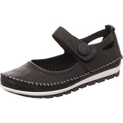 Gemini 003121-01 Damen Ballerina Slipper Mokassin Leder, Größe:38 EU, Farbe:Schwarz von Gemini