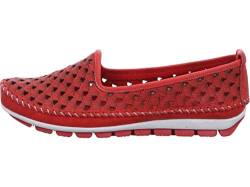 Gemini 382006-19 Damen Ballerinas Mokassins Leder Slipper, Größe:41 EU, Farbe:Rot von Gemini