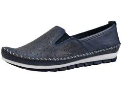 Gemini Damen Ballerinas Mokassins Leder Slipper 382163-01, Größe:40 EU, Farbe:Blau von Gemini