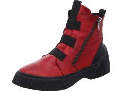 Gemini Damen Boot Stiefelette Reißverschluss Gummizug Profilsohle 033134-02, Größe:38 EU, Farbe:Rot von Gemini