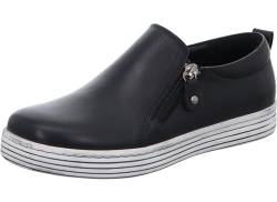 Gemini Damen Slipper Halbschuh Leder sportlich Reißverschluss 343841-02, Größe:41 EU, Farbe:Schwarz von Gemini