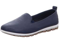 Gemini Damen Slipper Leder Mokassin elegant 341810-01, Größe:40 EU, Farbe:Blau von Gemini