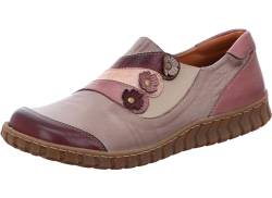 Gemini Damen Slipper Leder Stretch Blumen Blütenapplikation Anilina 033061-02, Größe:42 EU, Farbe:Rosa von Gemini