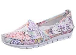 Gemini Damen Slipper Mokassin Leder Mosaik Optik bunt 003122-62, Größe:39 EU, Farbe:Mehrfarbig von Gemini