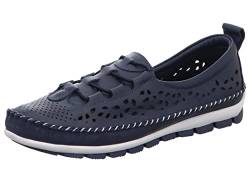 Gemini Damen Slipper Mokassin Schnürschuh sportlich Cutouts 340201-01, Größe:37 EU, Farbe:Blau von Gemini