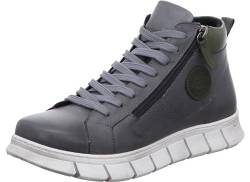 Gemini Damen Stiefelette High Top Sneaker Leder Reißverschluss 340240-02, Größe:38 EU, Farbe:Grau von Gemini