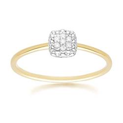 Diamant Pavé-Ring 9 Karat (375) Gelbgold, Edelstein, Diamant von Gemondo