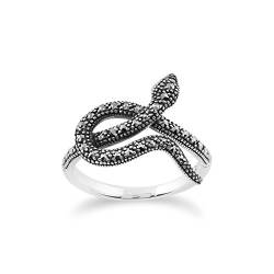 Gemondo Jugendstil Ring 925 Sterlingsilber 0,42 Karat Markasit Jugendstil Schlange Design Ring von Gemondo
